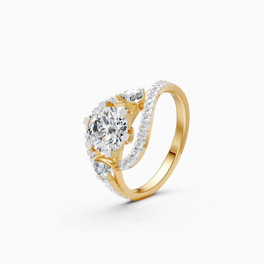 Round Diamond Swirl Ring