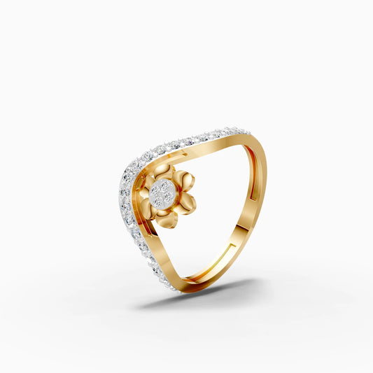 Floral Centre Pavé Arch Ring