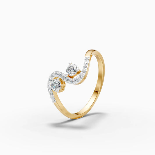 Double Swirl Toi et Moi Ring