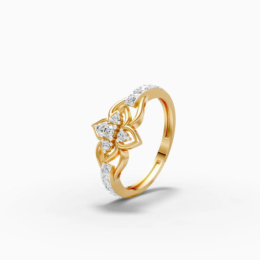 Four-Point Star Fleur Diamond Ring