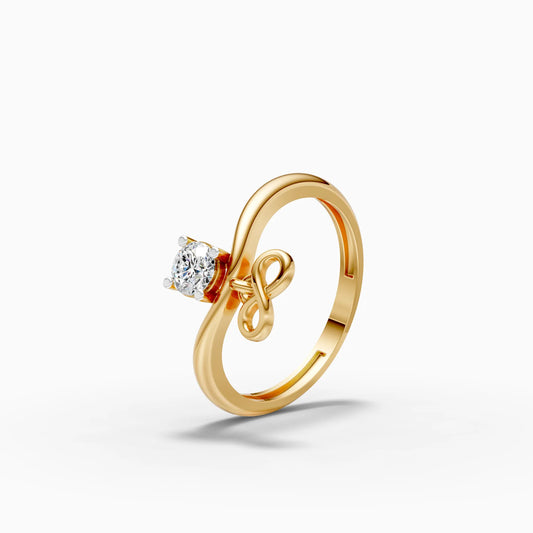 Diamond Solitaire Infinity Charm Ring