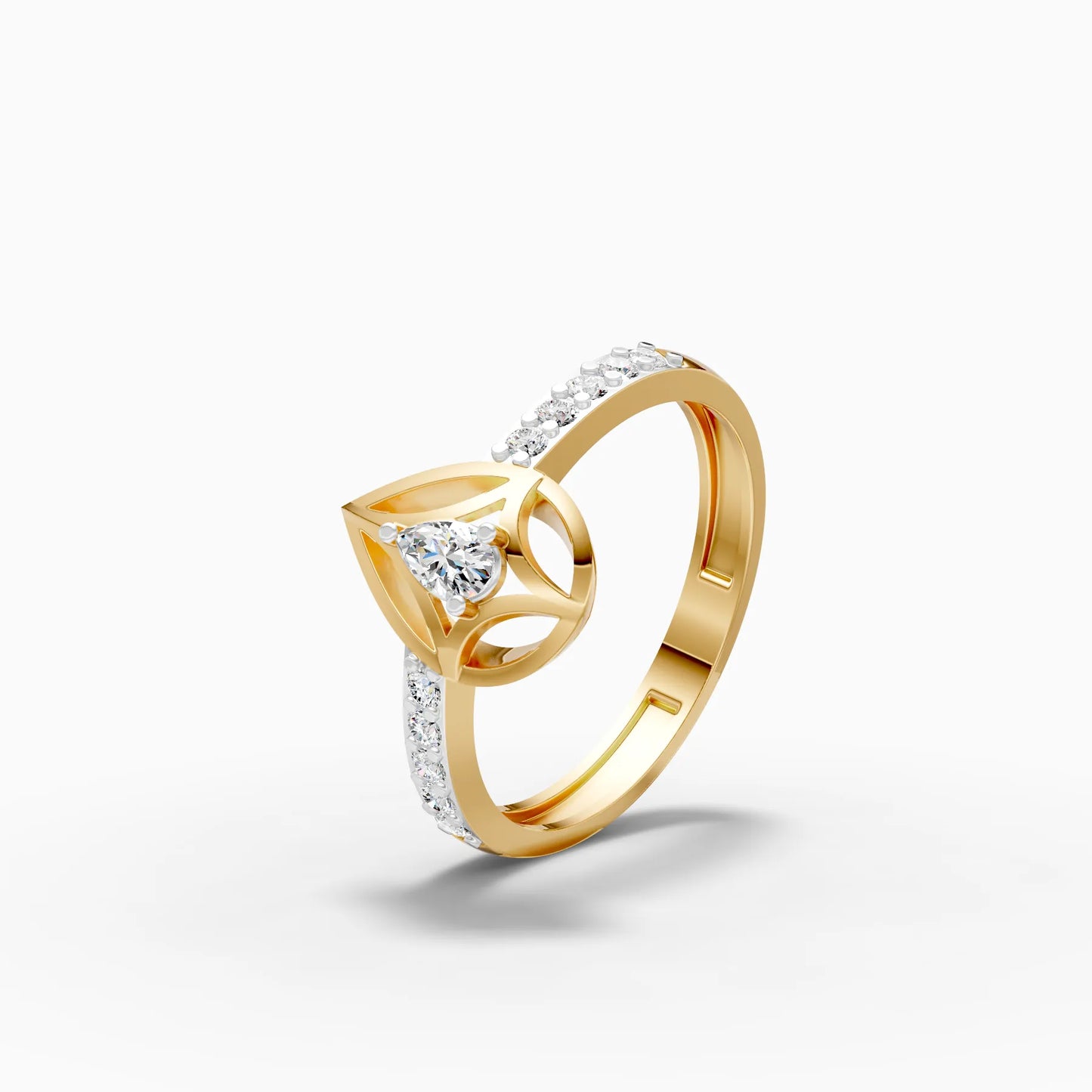 Teardrop Lattice Pear Diamond Ring