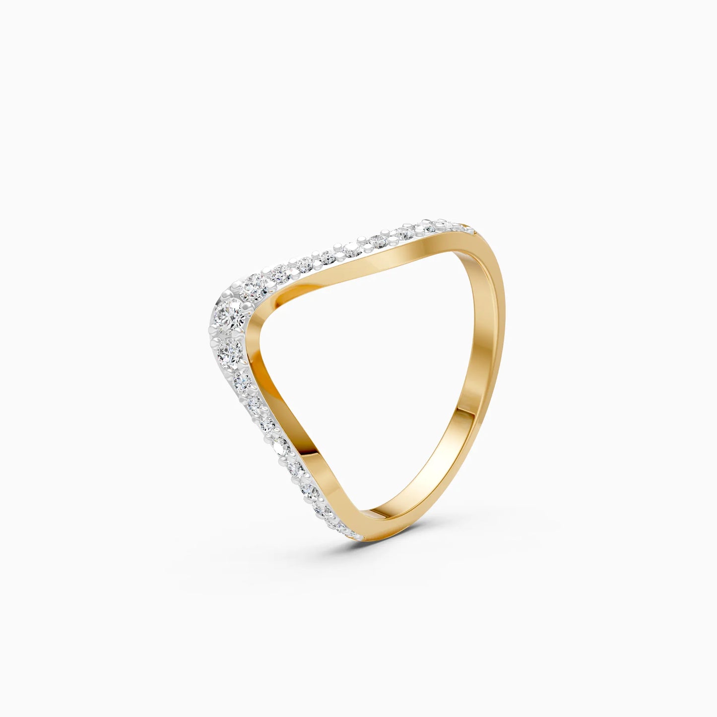 Round Diamond Wishbone Ring
