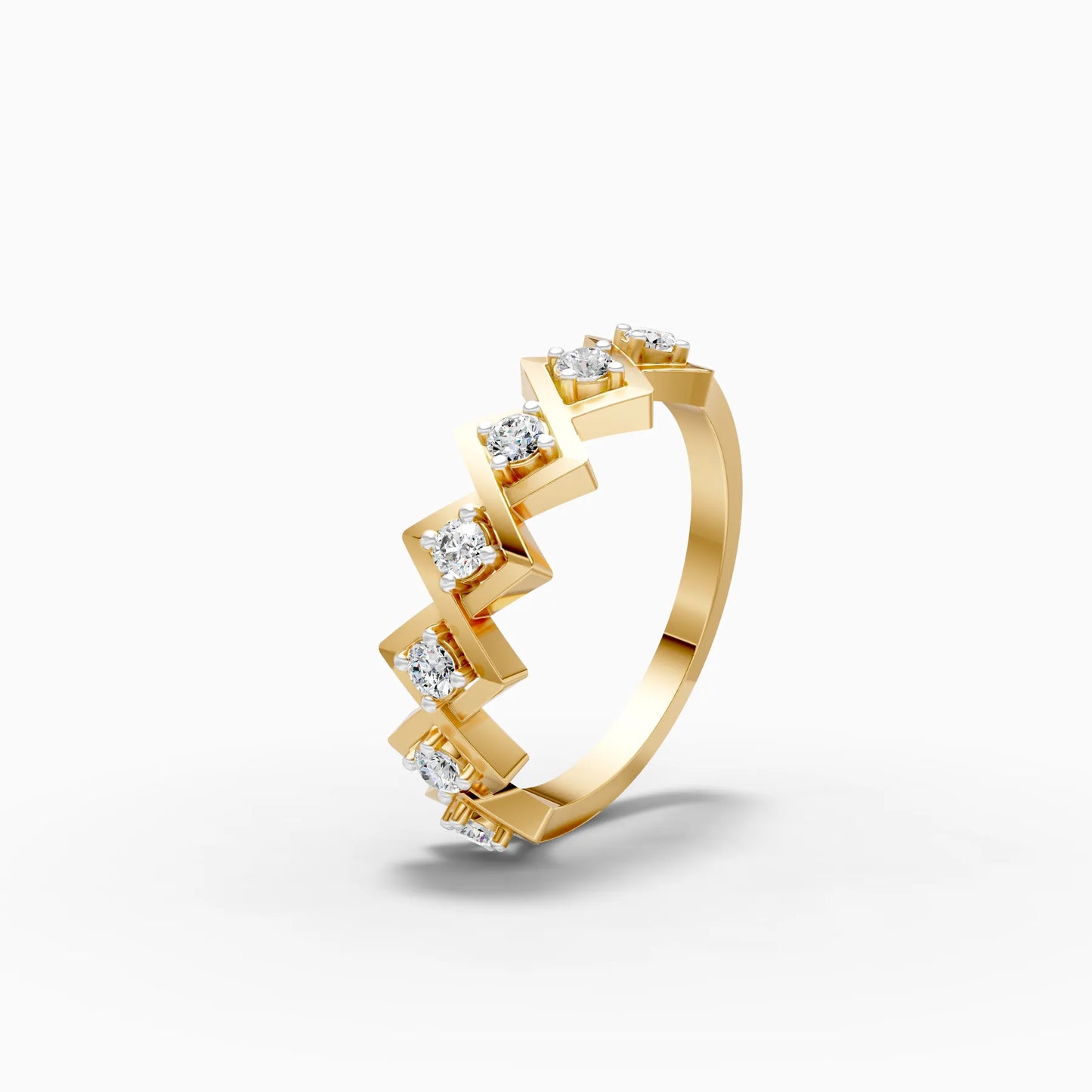 Geometric Zigzag Diamond Station Band
