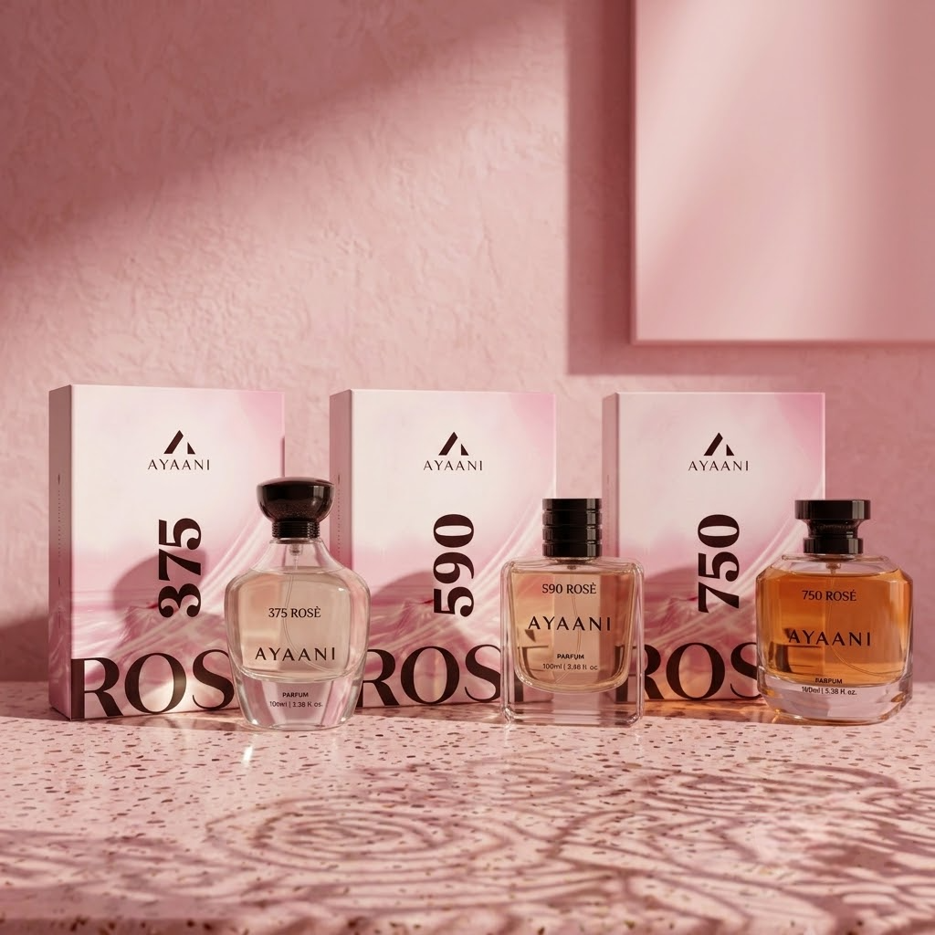 AYAANI ROSÈ Collection Pack of 3 – 375 ROSÈ, 590 ROSÈ & 750 ROSÈ Luxury Parfum Gift Set for Men & Women | 3 x 100ml