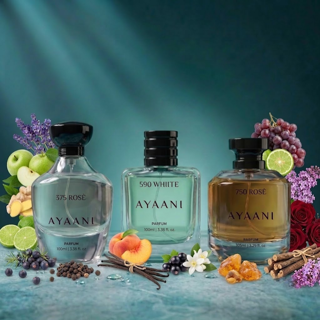 AYAANI Signature Trio – Pack of 3 375 Rosé, 590 White & 750 Rosé Luxury Parfum Gift Set for Men & Women | 3 x 100ml