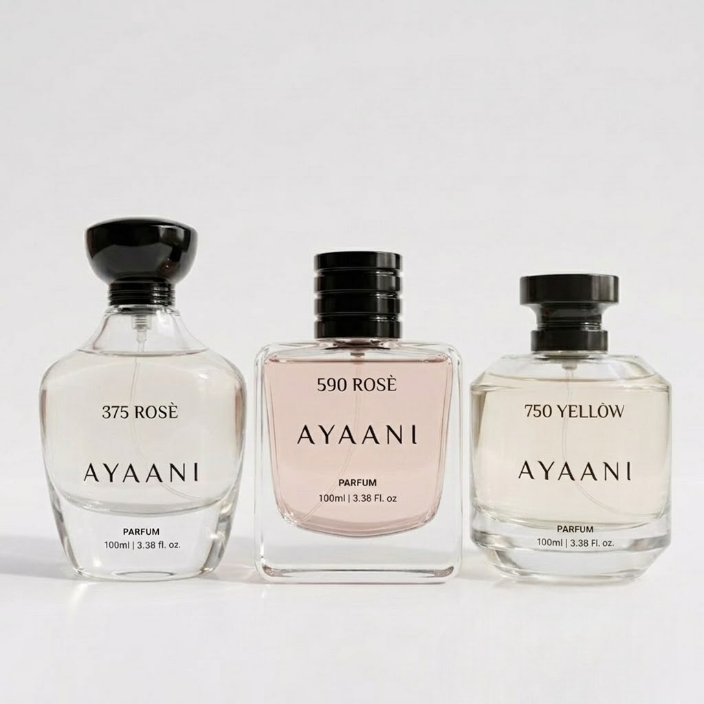 AYAANI Signature Trio – Pack of 3 375 Rosé, 590 Rosé & 750 Yellow Luxury Parfum Gift Set for Men & Women | 3 x 100ml