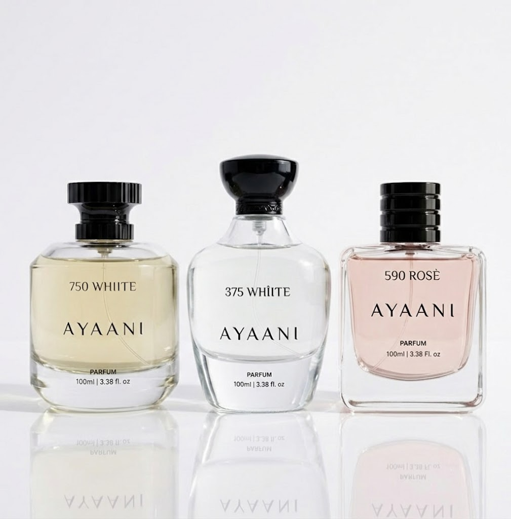 AYAANI Signature Trio – Pack of 3 750 White, 375 White & 590 Rosé Luxury Parfum Gift Set for Men & Women | 3 x 100ml