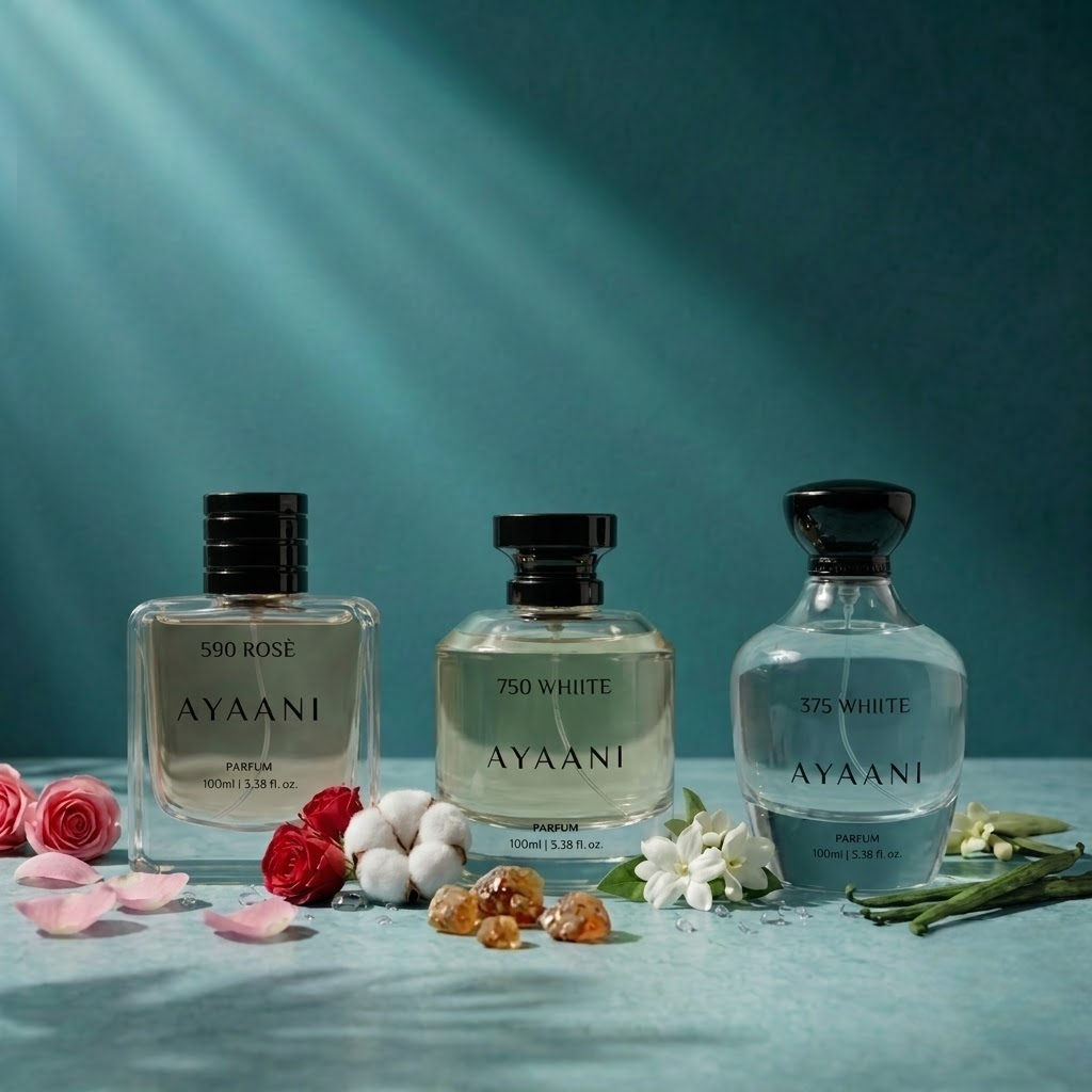 AYAANI Signature Trio – Pack of 3 750 White, 375 White & 590 Rosé Luxury Parfum Gift Set for Men & Women | 3 x 100ml