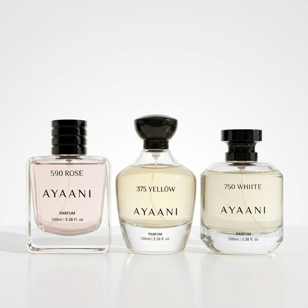 AYAANI Signature Trio – Pack of 3 590 Rosé, 375 Yellow & 750 White Luxury Parfum Gift Set for Men & Women | 3 x 100ml