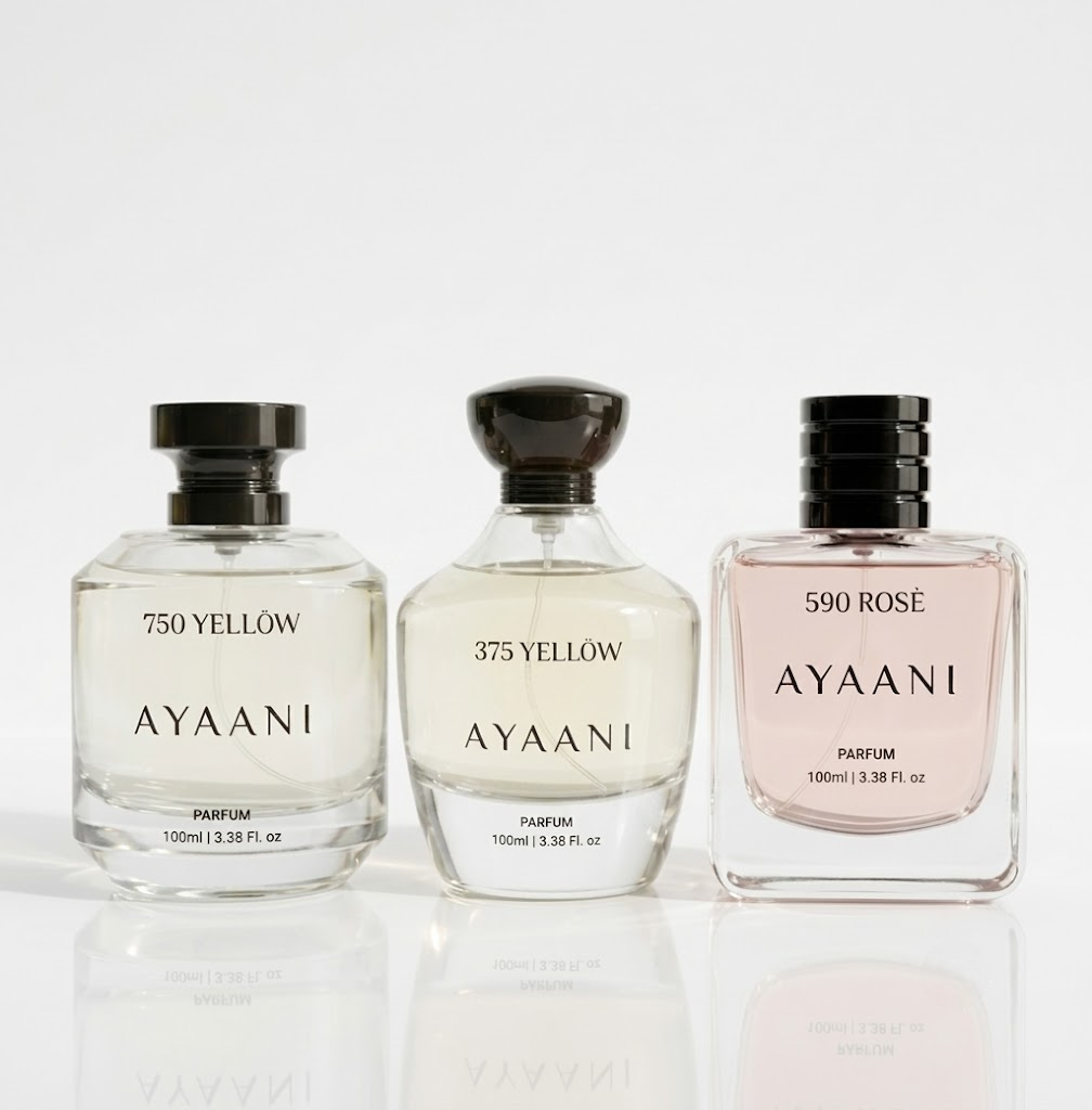 AYAANI Signature Trio – Pack of 3 750 Yellow, 375 Yellow & 590 Rosé Luxury Parfum Gift Set for Men & Women | 3 x 100ml