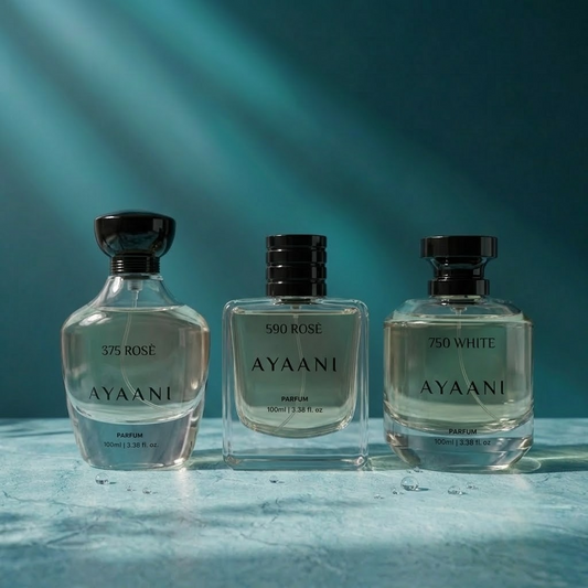 AYAANI Signature Trio – Pack of 3 375 Rosé, 590 Rosé & 750 White Luxury Parfum Gift Set for Men & Women | 3 x 100ml