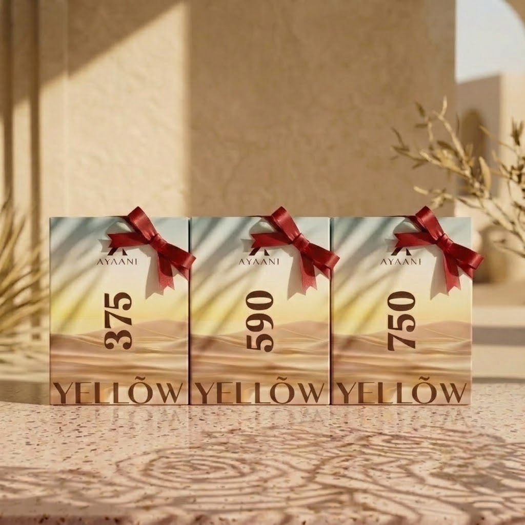 AYAANI Yellow Collection Pack of -3 – 375 Yellow, 590 Yellow & 750 Yellow Luxury Parfum Gift Set for Men & Women | 3 x 100ml
