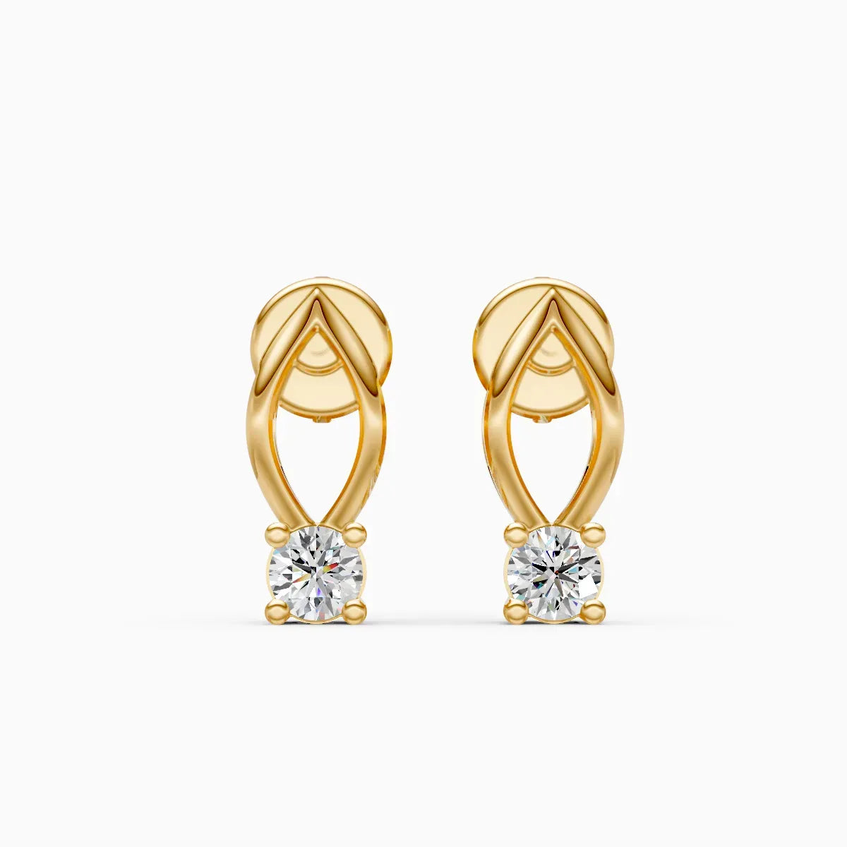 Leaf Drop Diamond Studs