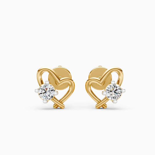 Intertwined Heart Diamond Studs