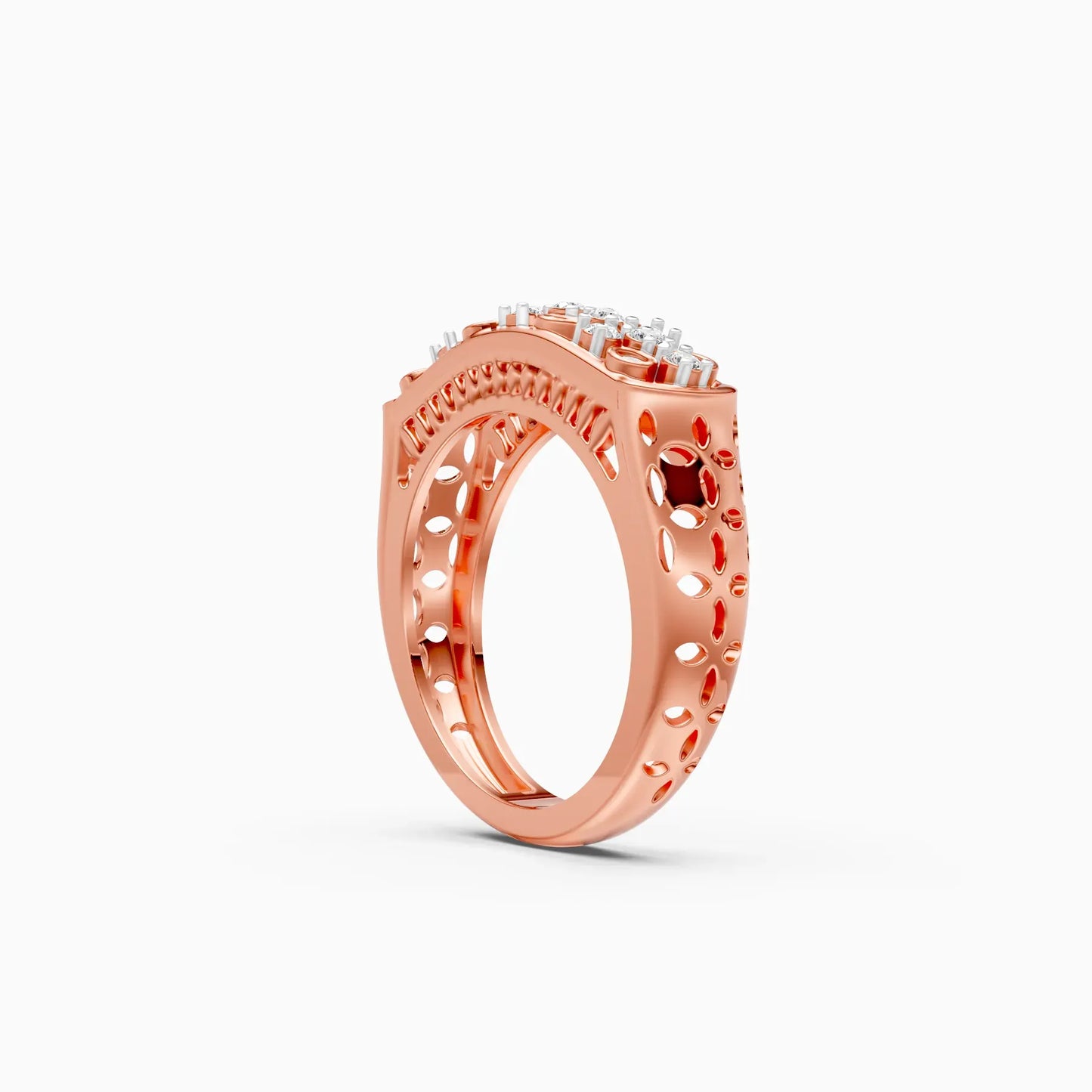 14K Gold Round Cut Diamond Engagement Ring