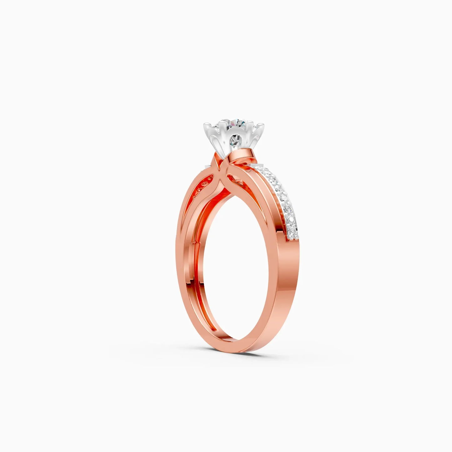 Solitaire With Accents Diamond Gold Ring