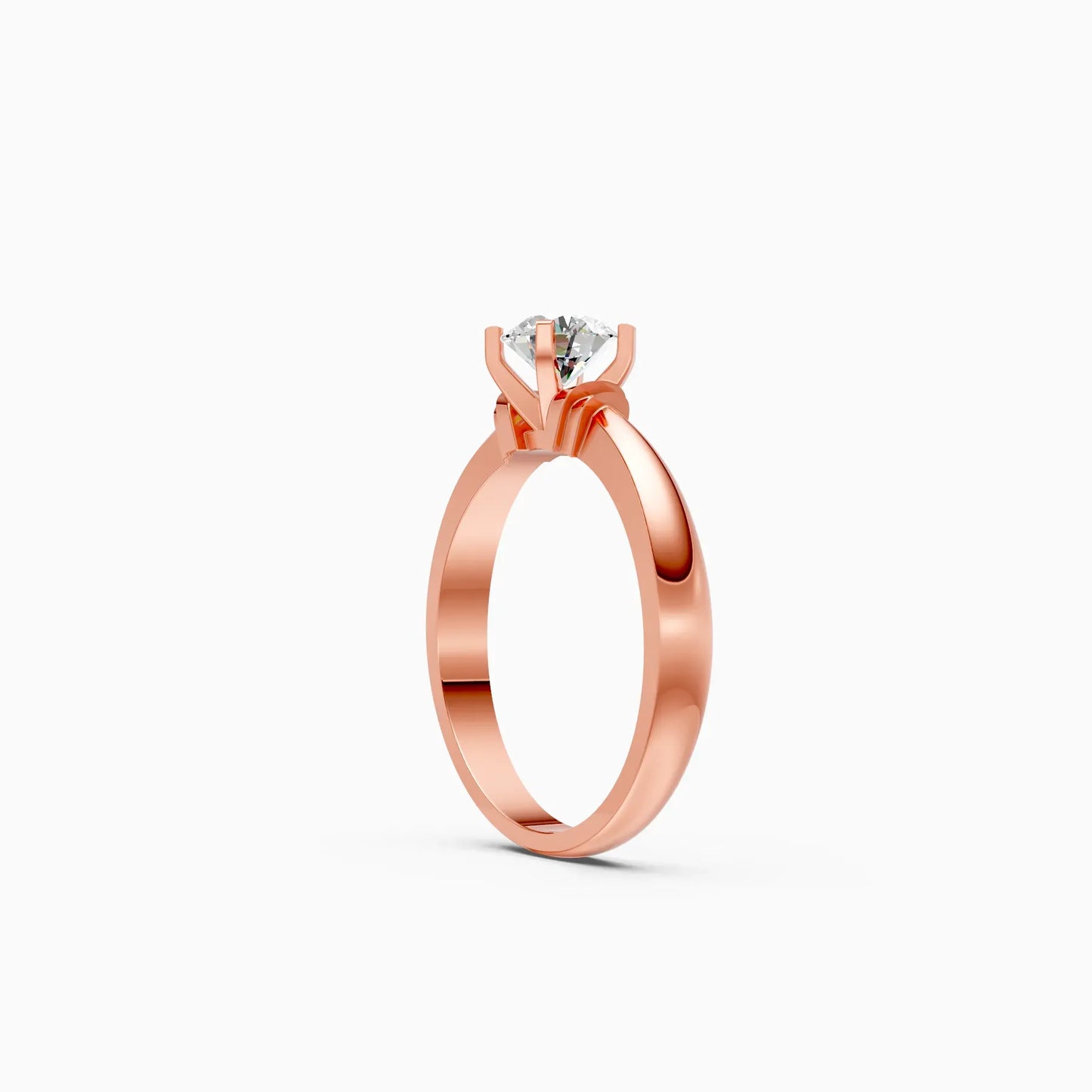 Solitaire Round Diamond Two Tone Ring