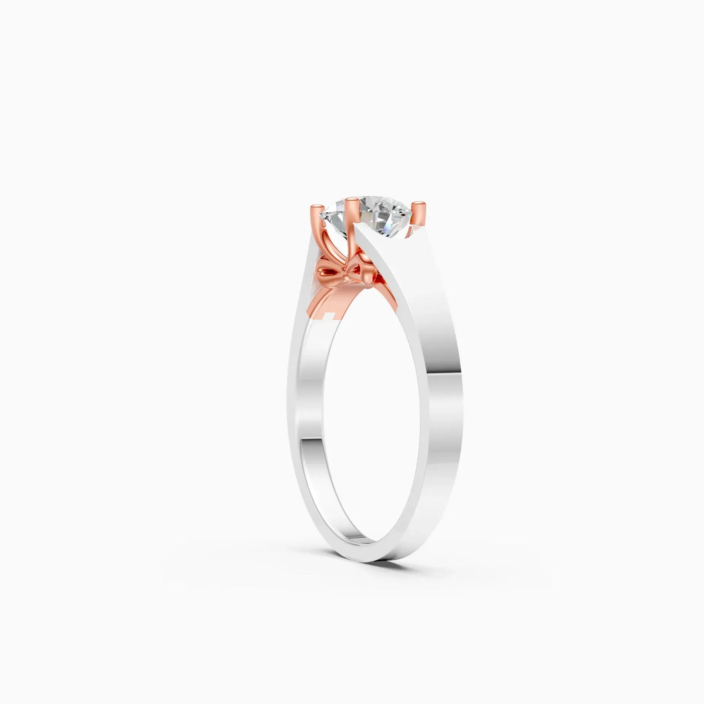 Forever Round Diamond Two Tone Solitaire Ring