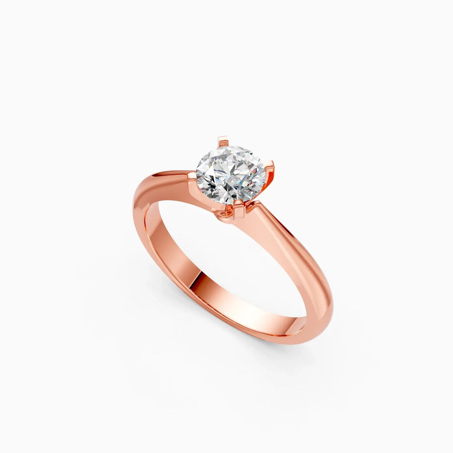 Classy Round Diamond Simple Gold Ring