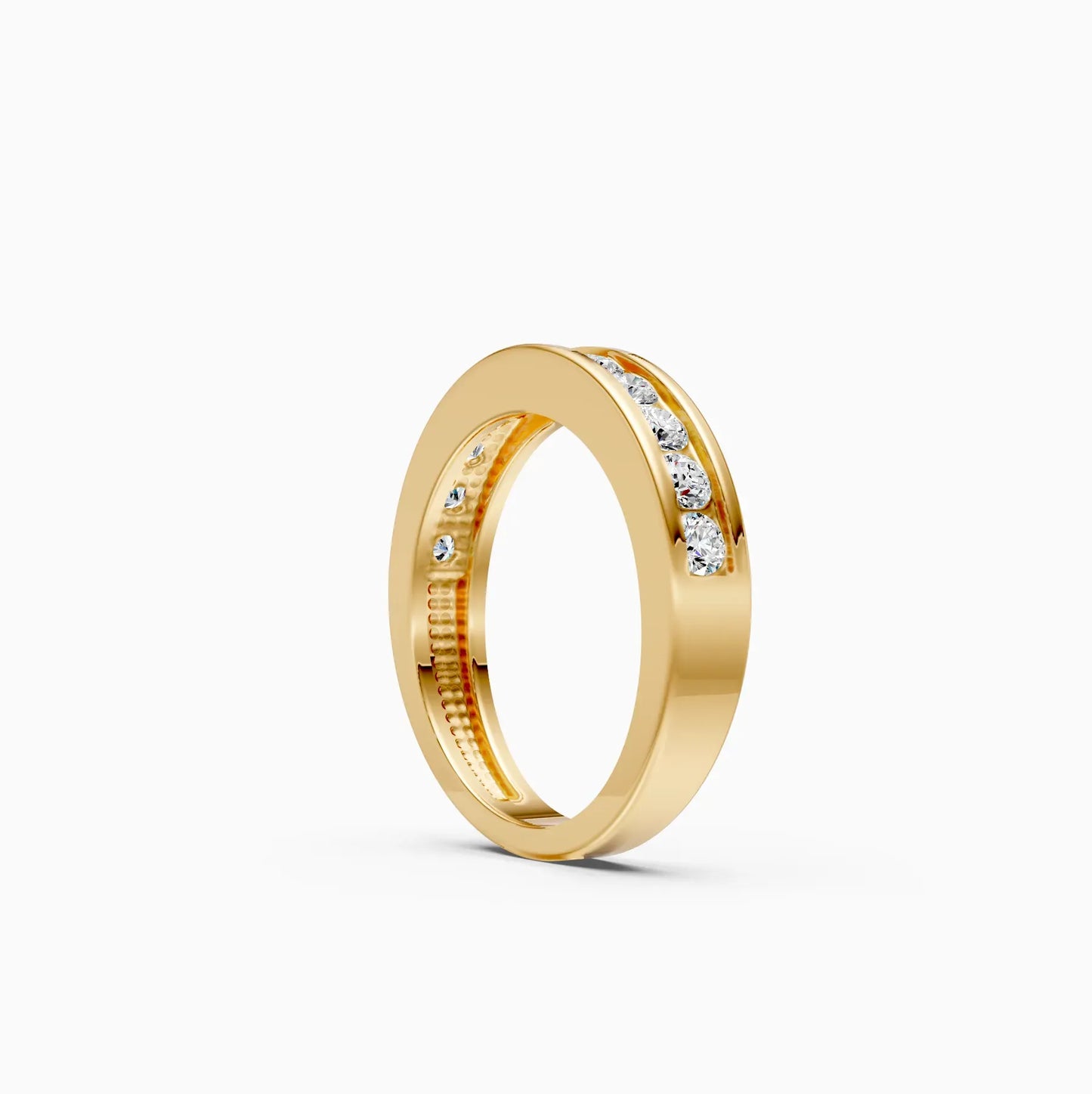 Round Lab Grown Diamond Channel Set Band