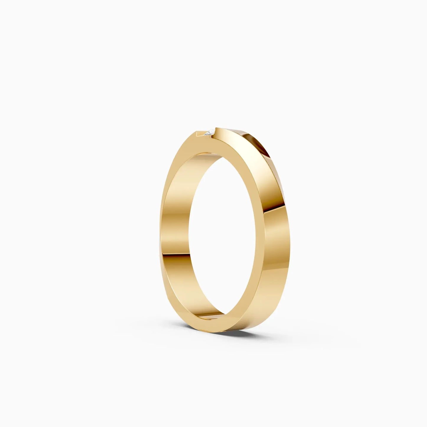 14kt Solitaire Round Lab Diamond Men's Ring