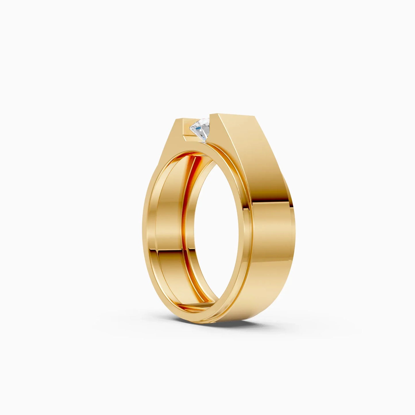 Round Cut Lab Grown Diamond Men's Band Ring