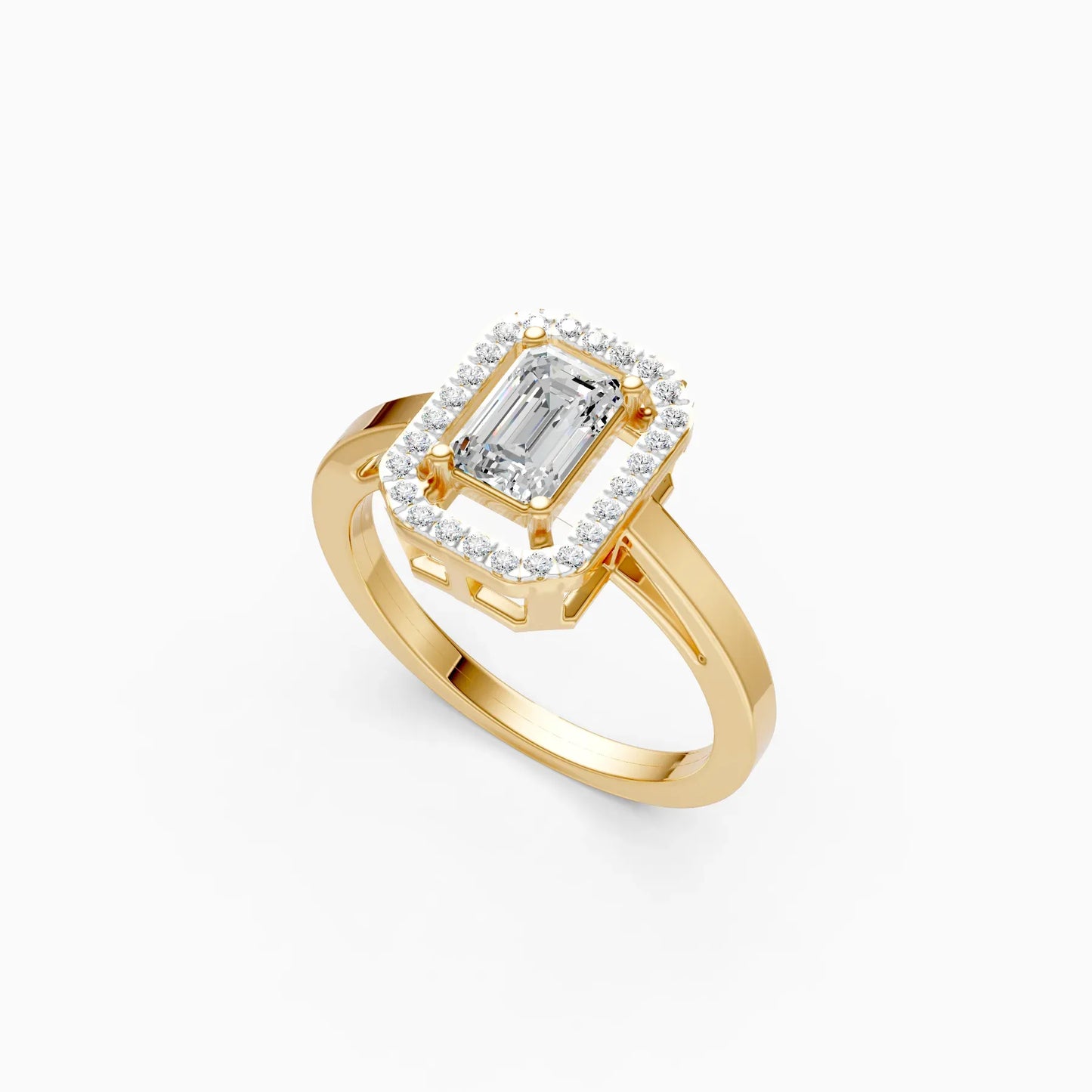 Graceful Emerald Cut Diamond Engagement Ring