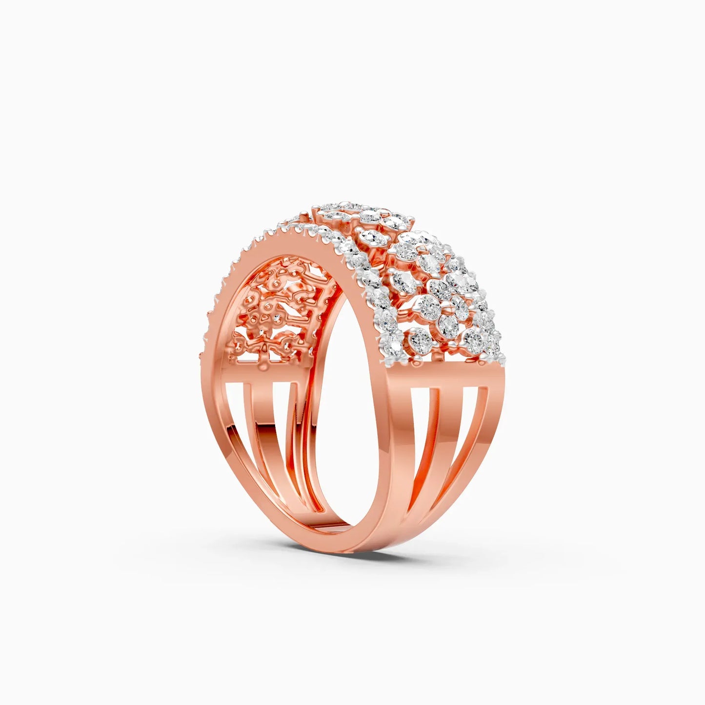 Cluster Broad Multi Diamond Ring