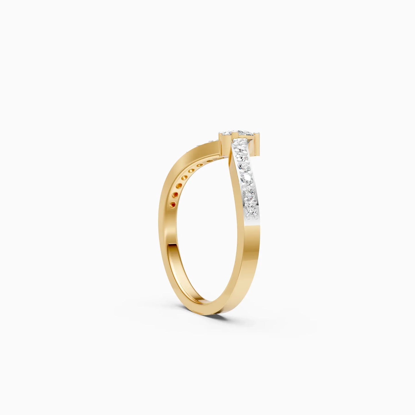 Pear Diamond Curved Wedding Band