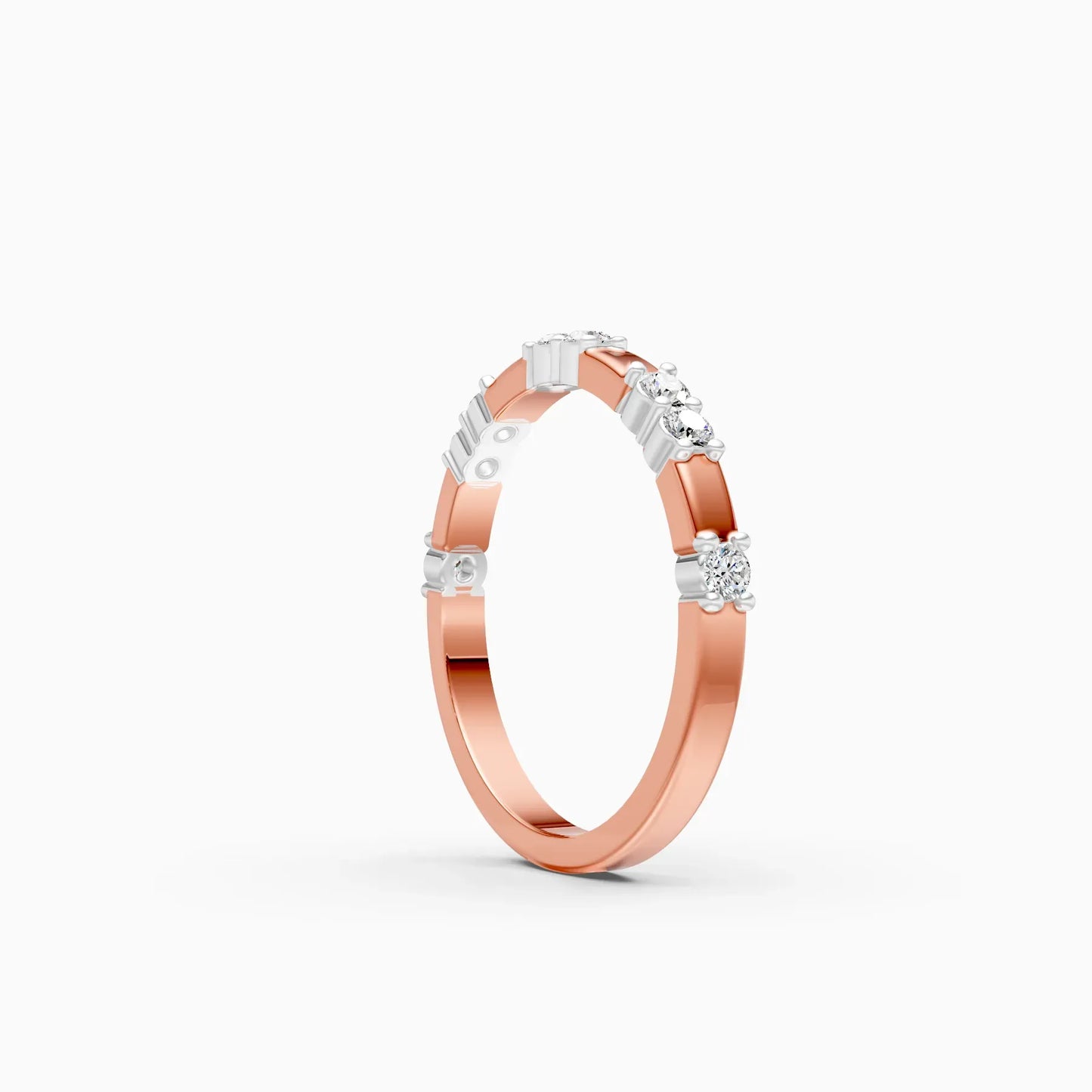 Dazzle Thin Distance Round Diamond Stackable Band
