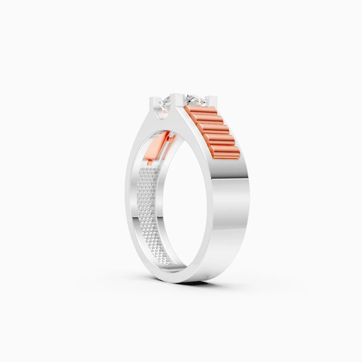Rugged Band Men's Solitaire Diamond Ring