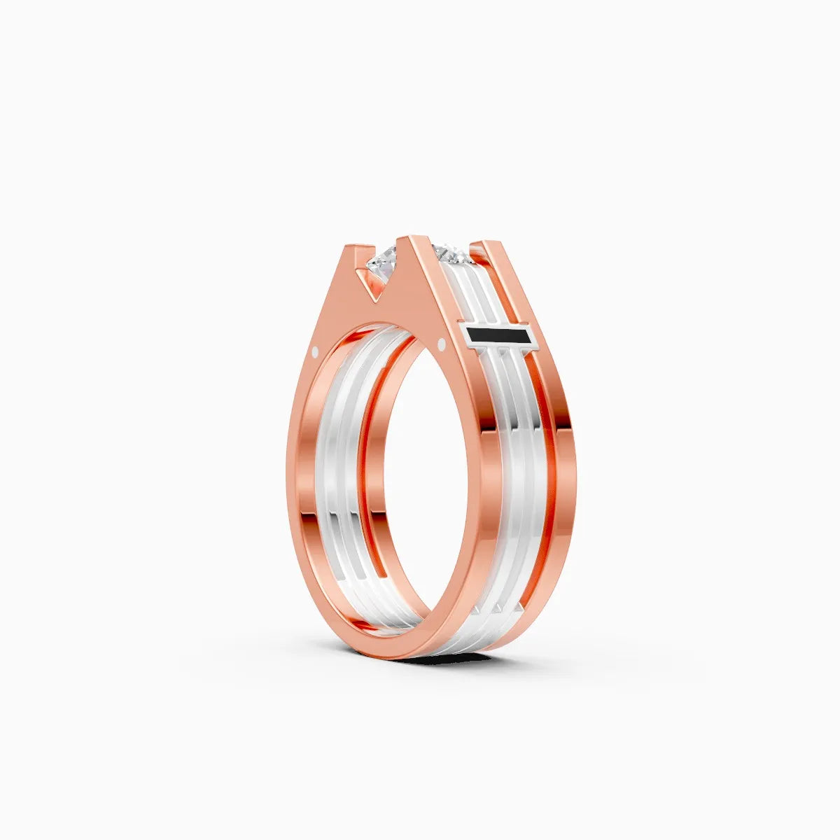 Men’s Solitaire Diamond Ring with Broad Band