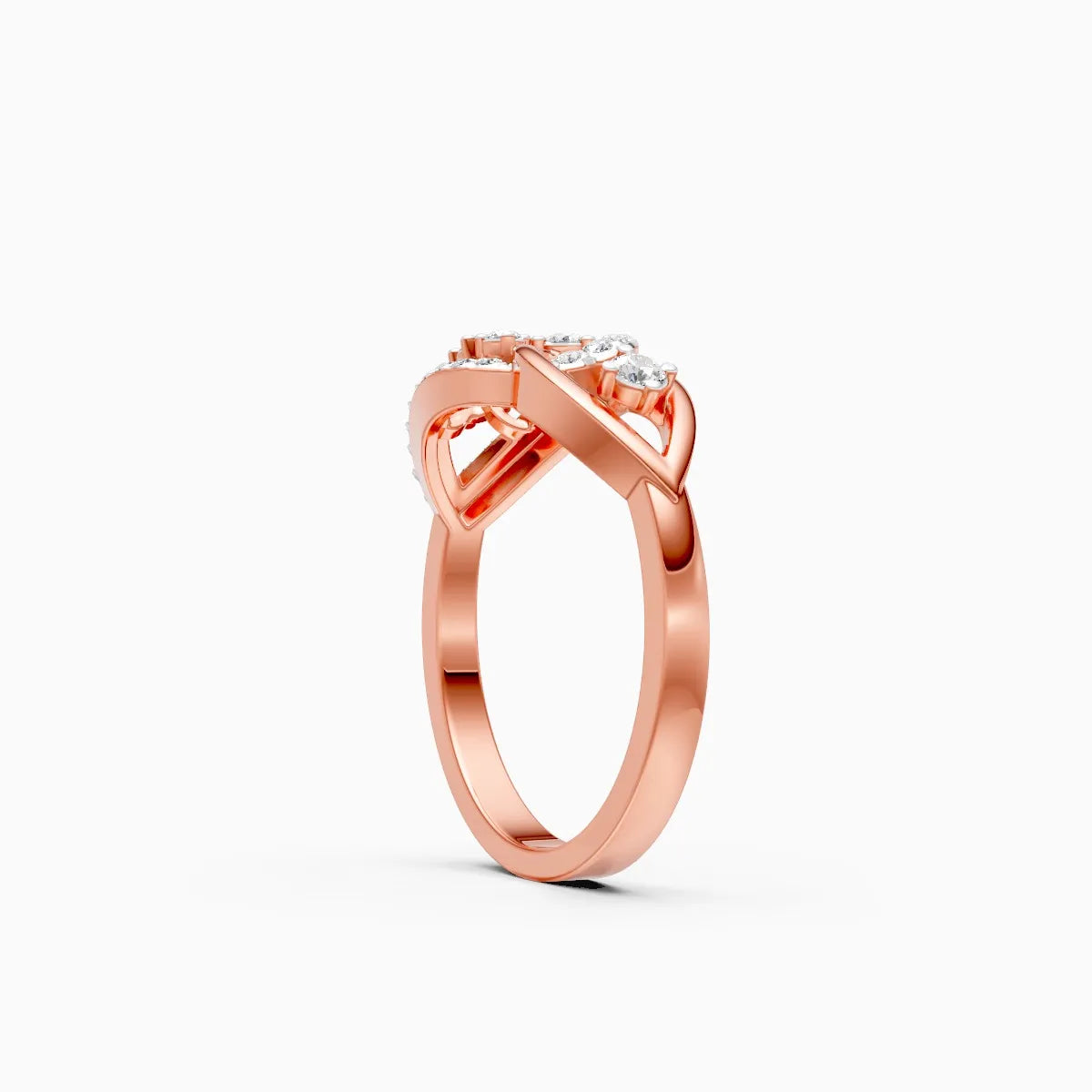 Interlink Teardrop Single Halo Engagement Ring