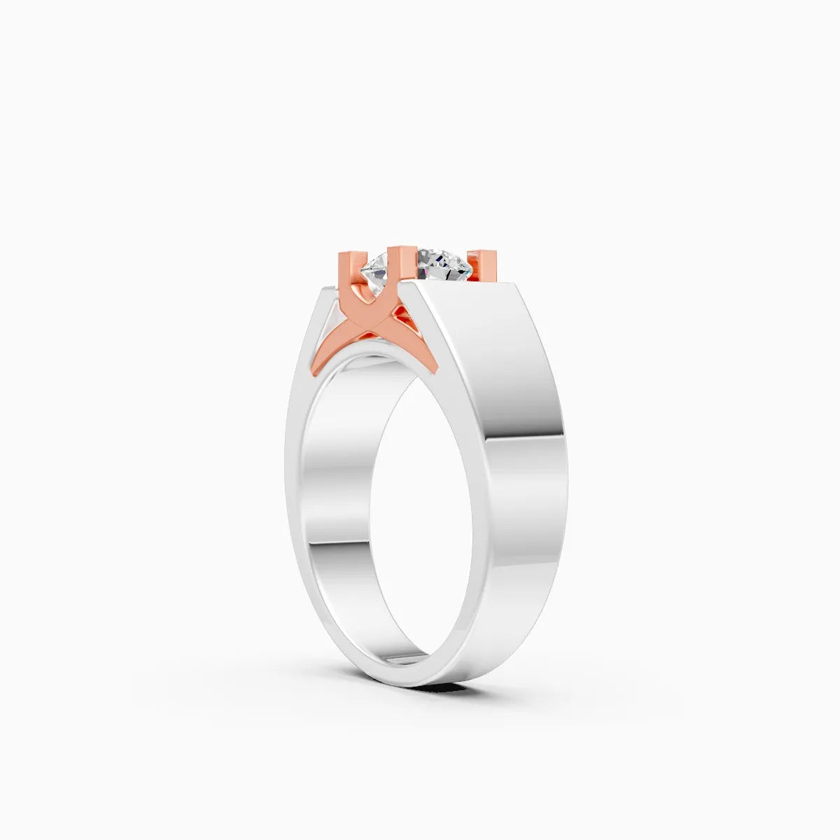 Two-Tone Solitaire Diamond Ring