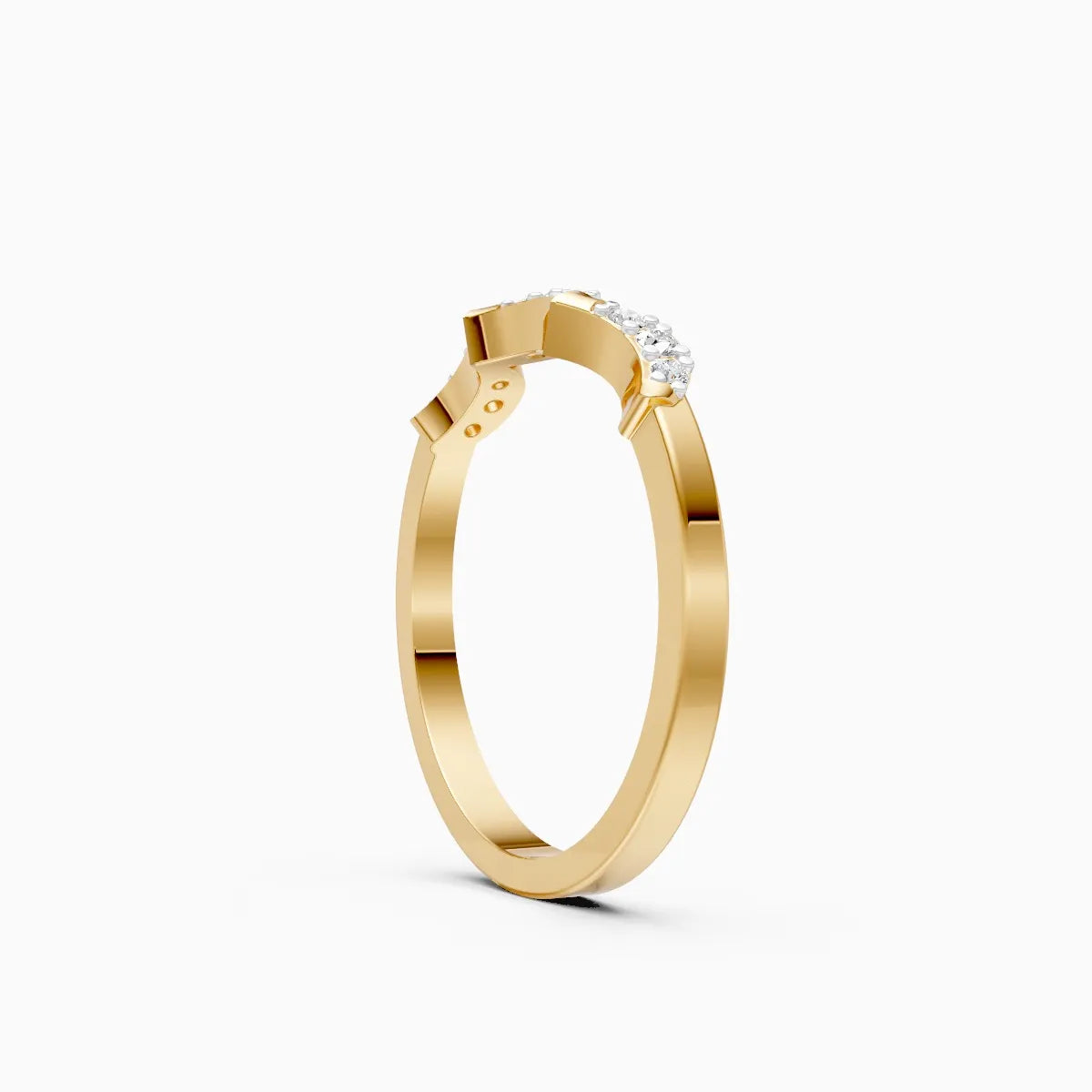 Scalloped Wave Diamond Band
