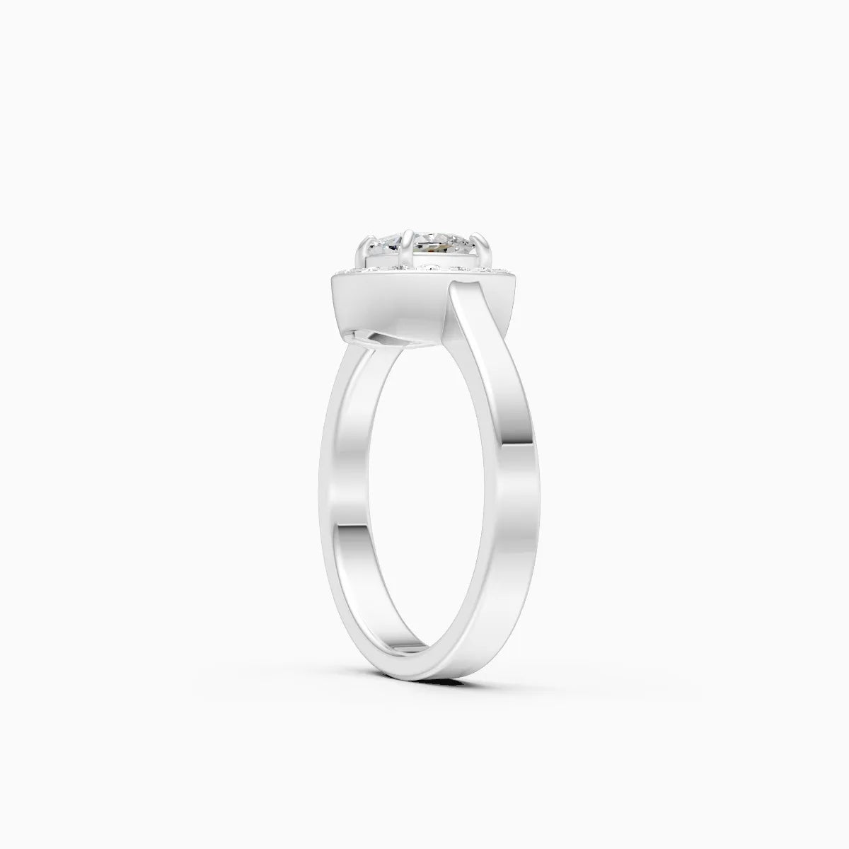 Modern Halo Cushion Shape Lab Diamond Ring