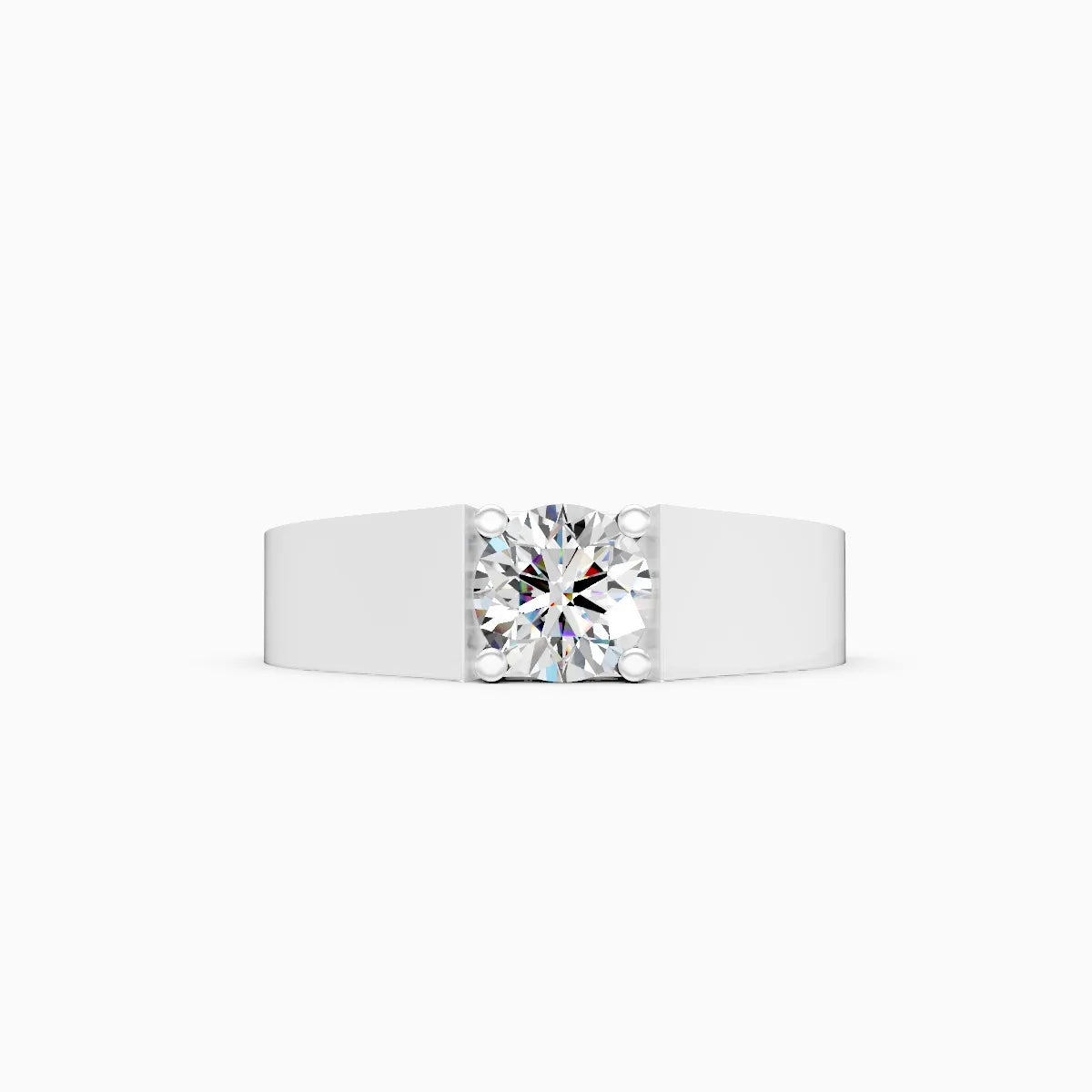Geometric Inner Pattern Ring with Bold Round Center solitaire