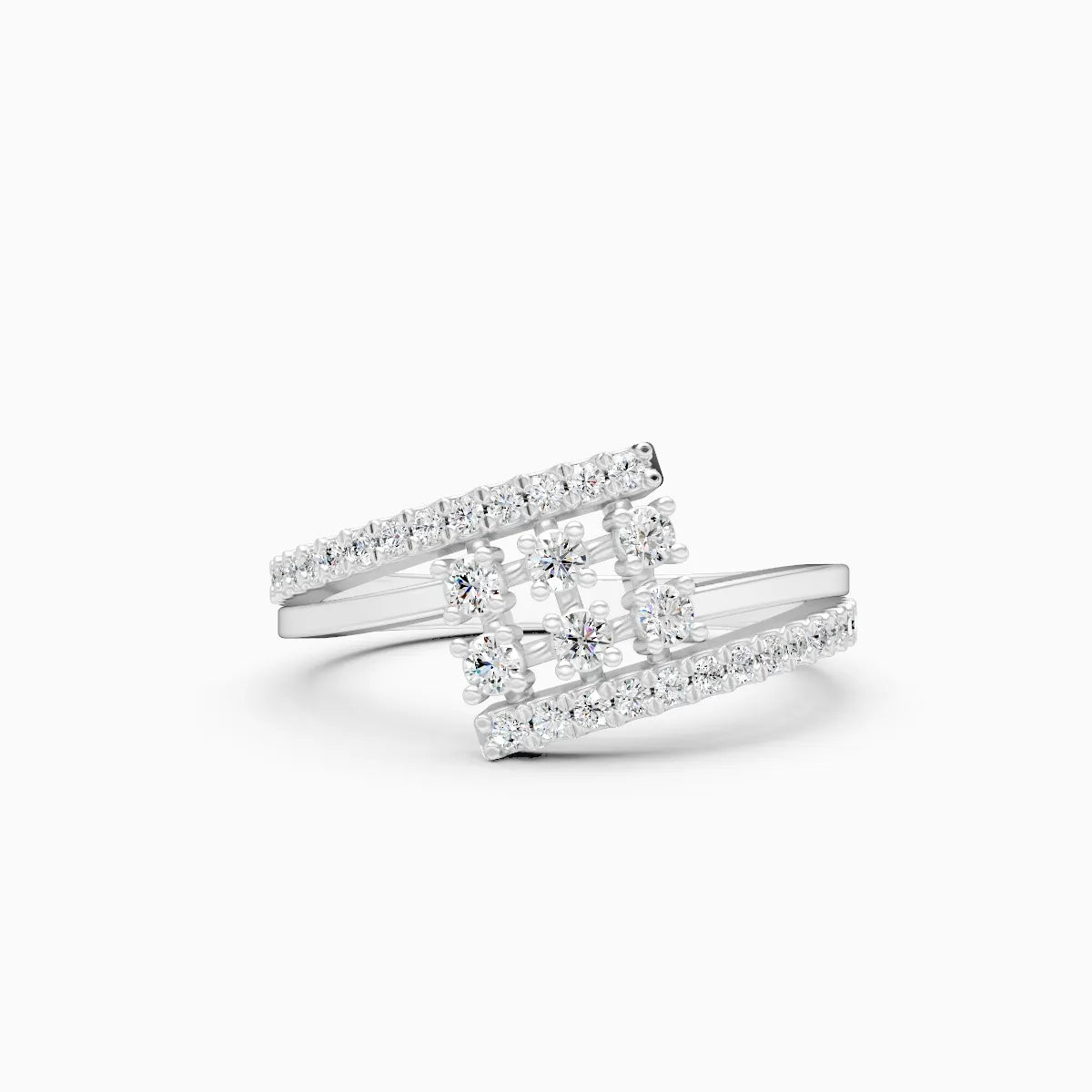Trendy Bounce Diamond Linear Band Ring