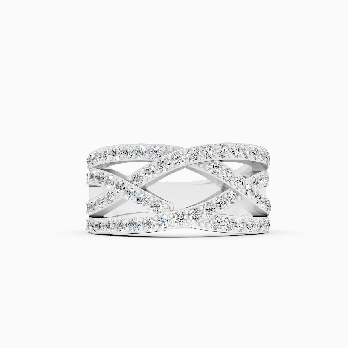 Criss-cross statement Diamond Ring