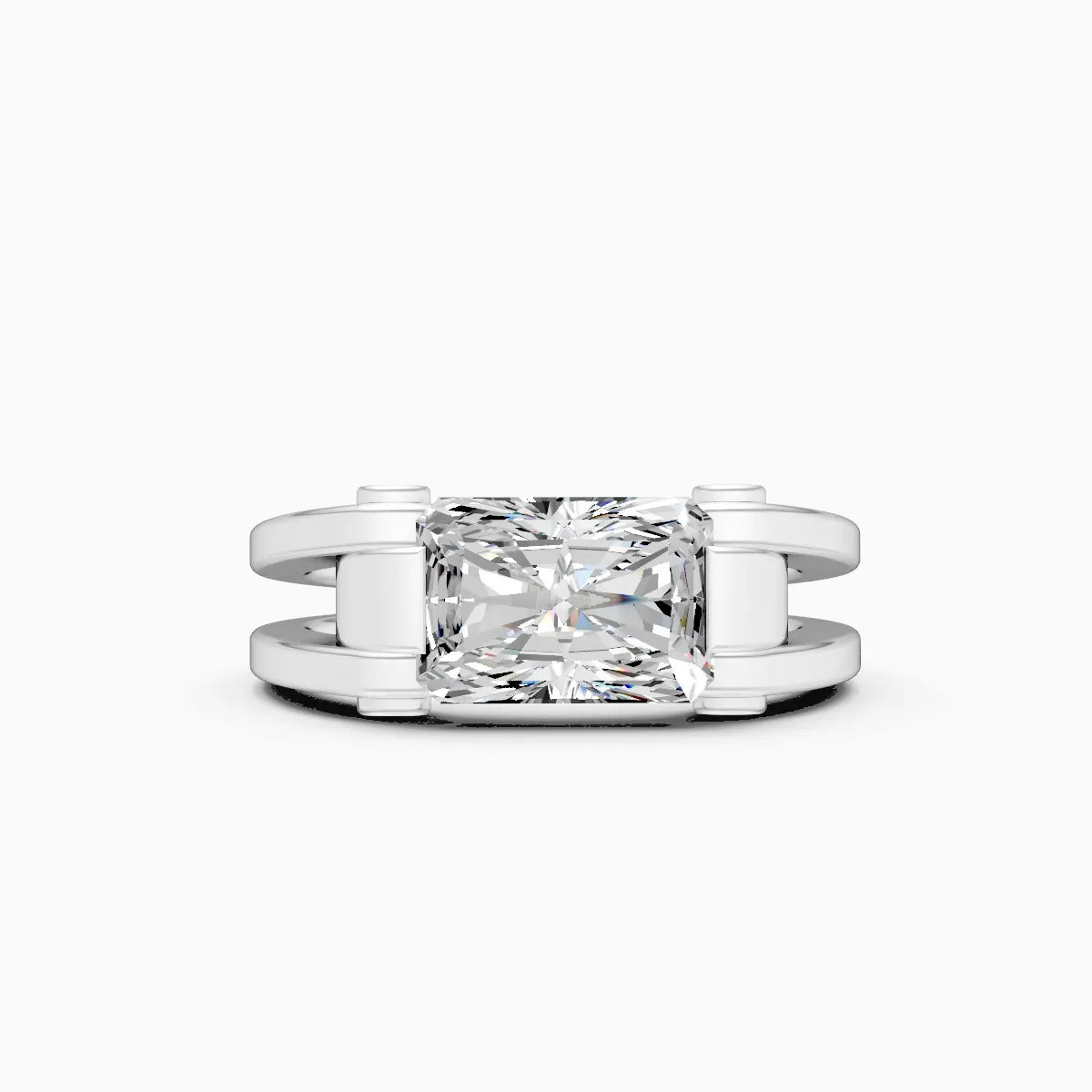 Bold Radiant-Cut Diamond Dual-Tone Majesty Diamond Ring