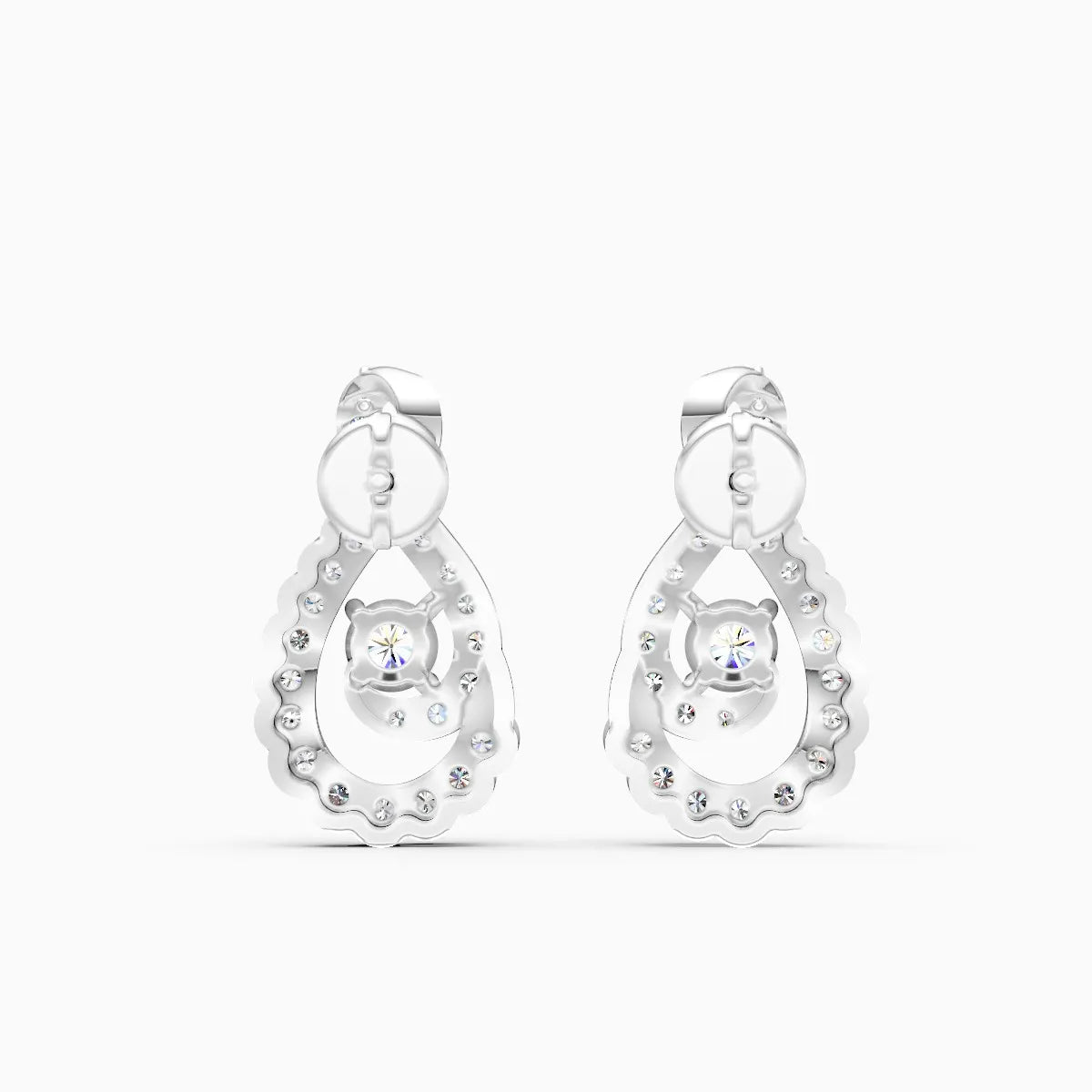 Infinity Twist Teardrop Diamond Two-Tone Stud Earrings