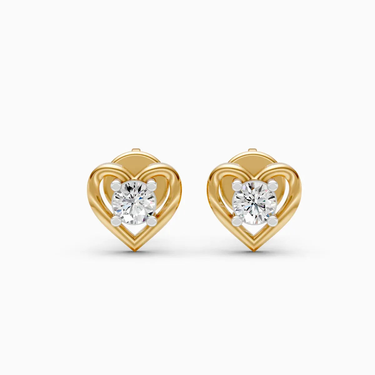 Heart Solitaire Studs