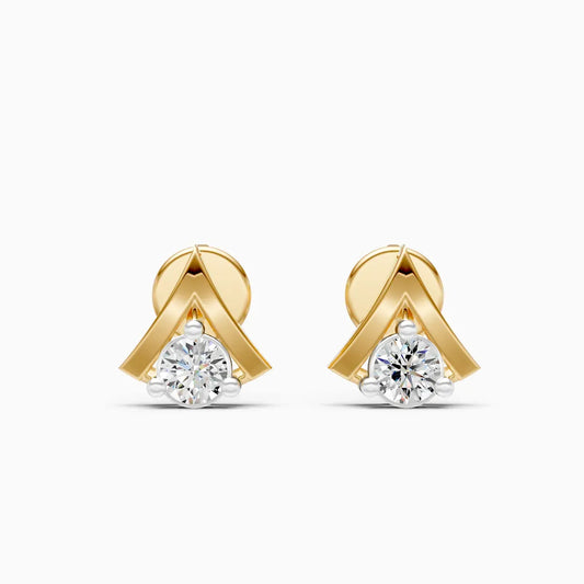 Minimal Geometric Diamond Stud Earrings