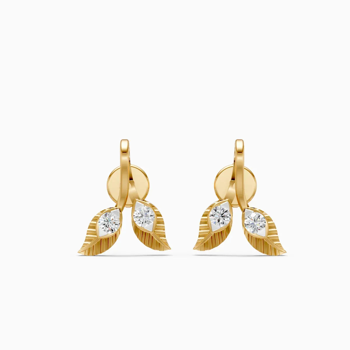 Leaf Duo Diamond Studs