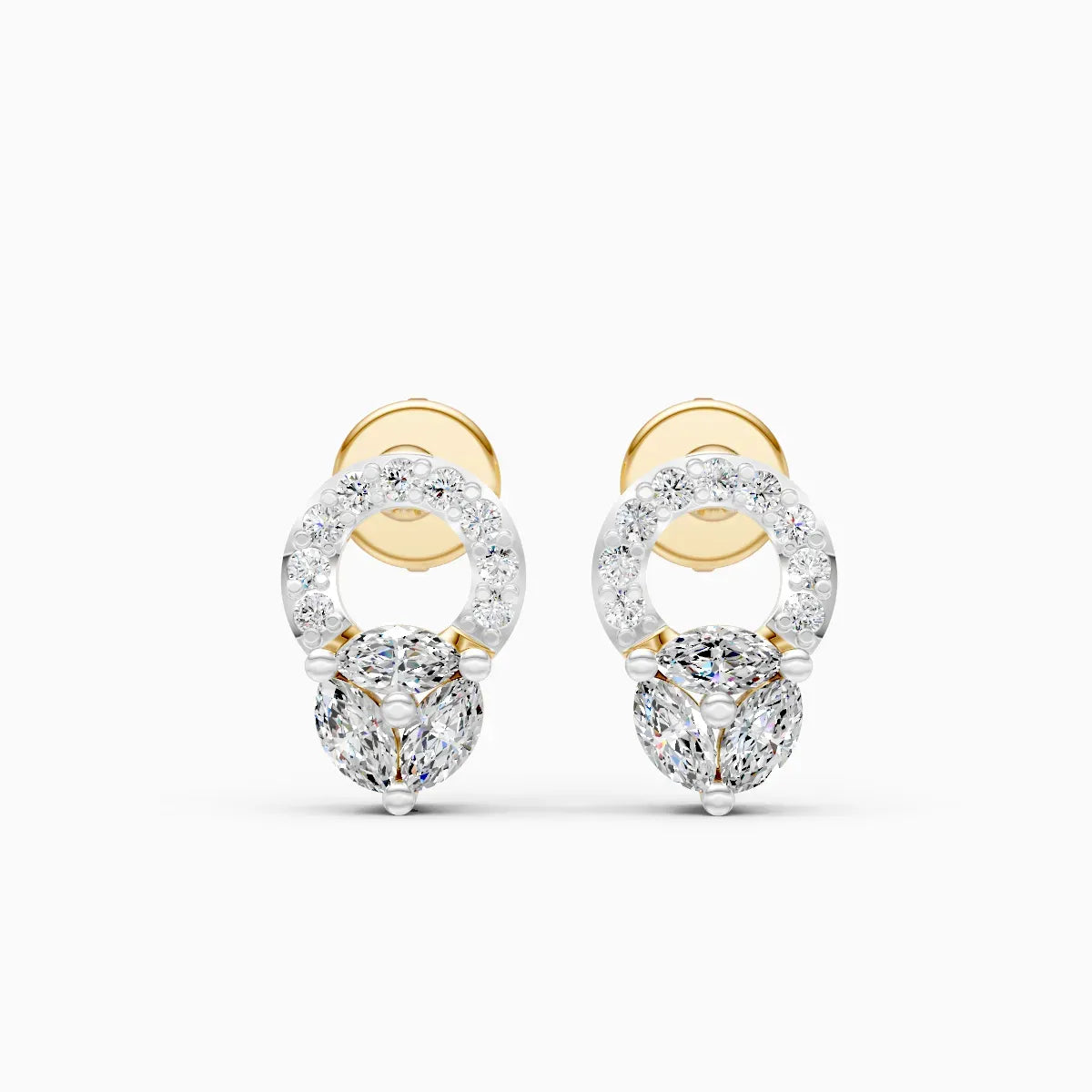 Marquise Drop Halo Studs