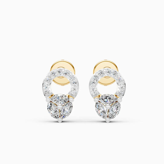 Marquise Drop Halo Studs