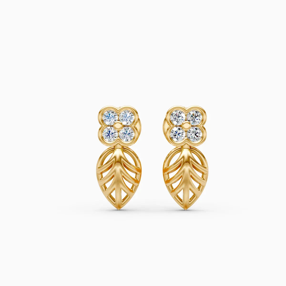 Floral Leaf Drop Studs