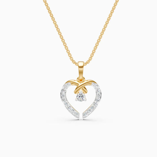 Intertwined Heart Diamond Pendant