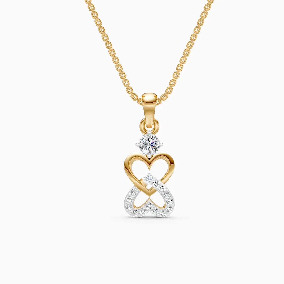 Round Diamond Heart Infinity Pendant